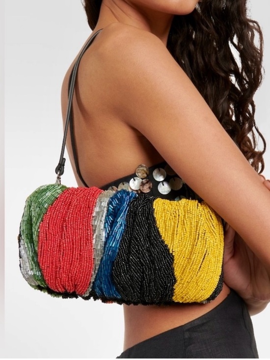 STAUD Handbags - STAUD Multicolor Beaded Bean Bag Shoulder Bag (Rare)